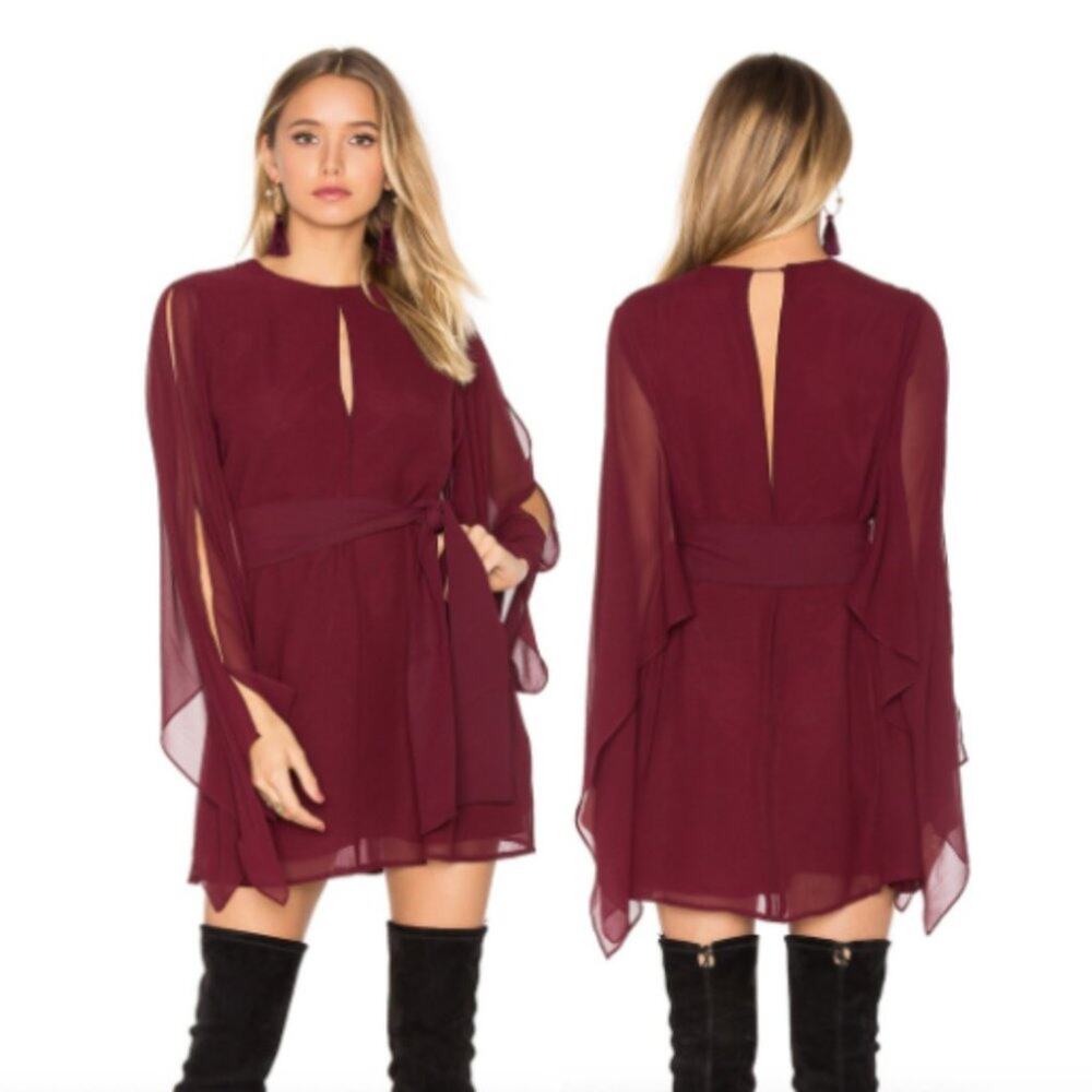 Keepsake the Label Step Back Mini Dress in Fig